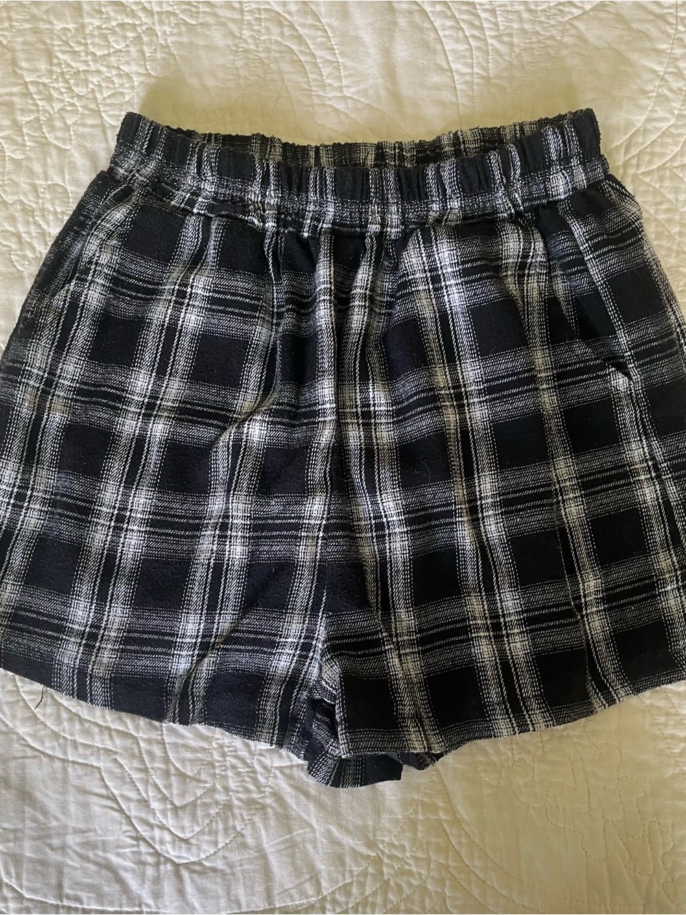 Checkered Shorts. No size. Black and White.